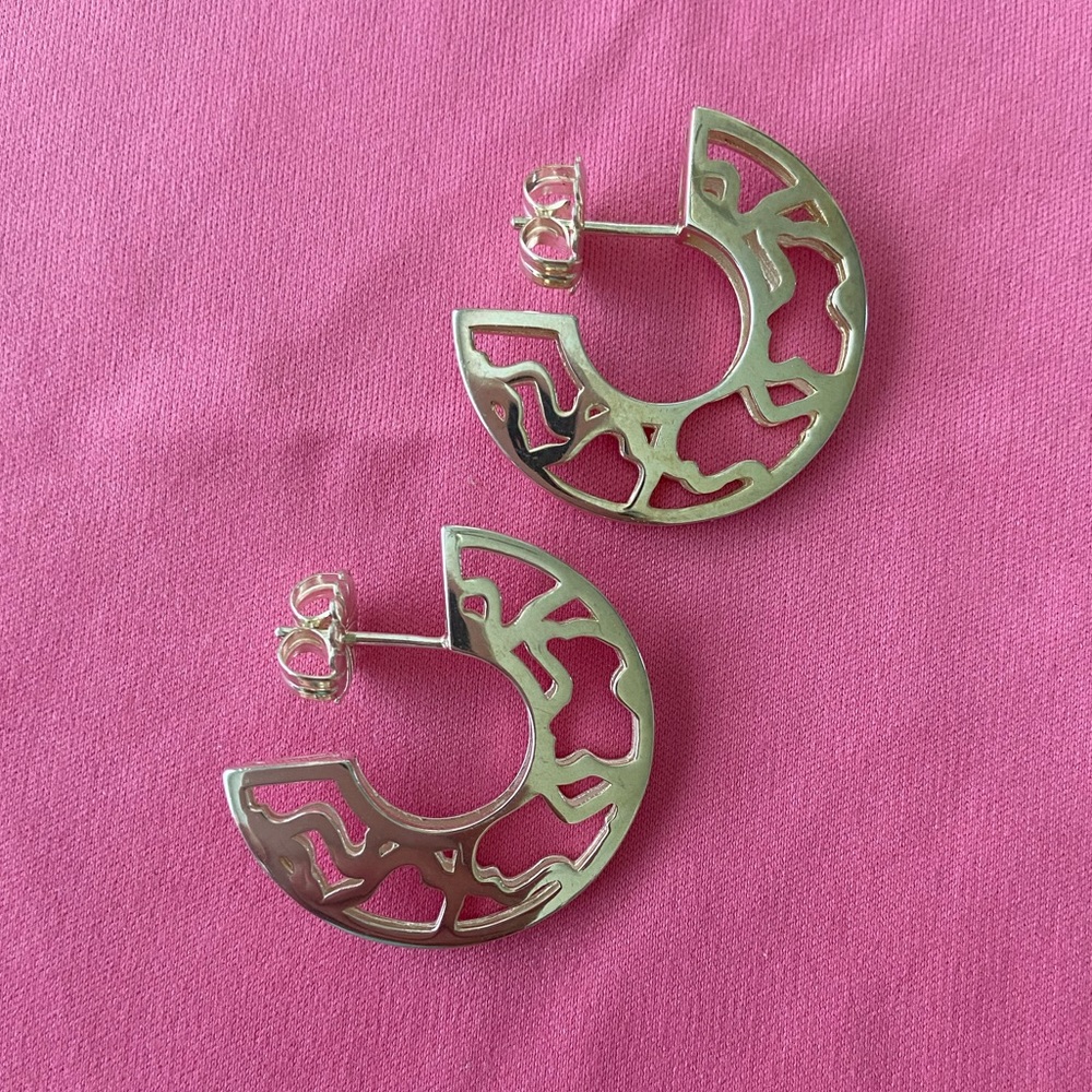Genuine Tous Sterling Silver Hoop Earrings